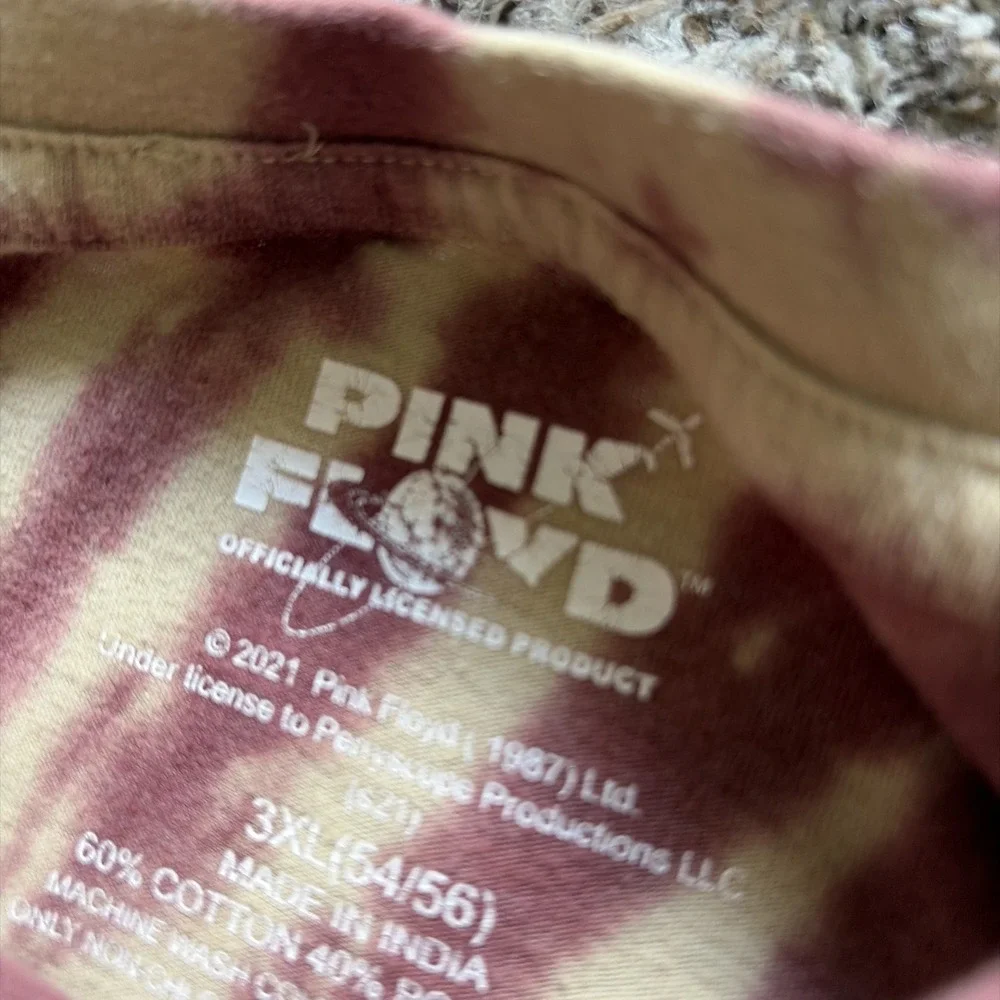 Pink Floyd World Tour 87 Mens Shirt Size 3XL Retro Tie Dye Graphic Band Licensed